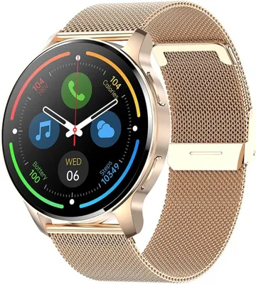 Produktbild von Elegante Damen Smartwatch mit Telefonfunktion, 1.32" HD Touchscreen, Fitness-Tracking, IP67 Wasserschutz, 20 Sportmodi
