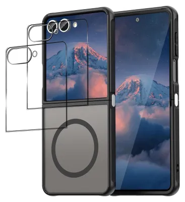 Immagine prodotto di set di cover protettive 2in1 per il Samsung Galaxy Z Flip 7 composto da 2x protezione dello schermo in vetro 9H e 1x custodia MagSafe - cover in nero