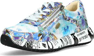 Produktbild von Laura Vita Damen Sneaker Reißverschluss Halbschuh Schnürung Burton 1123, Größe:37 EU, Farbe:Blau