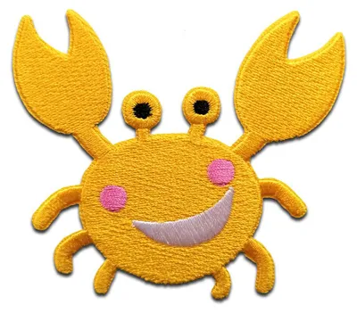 Produktbild von Krabbe Krebs Crab - Aufnäher, Bügelbild, Aufbügler, Applikationen, Patches, Flicken, Zum Aufbügeln, Größe: 7,7 x 6,9 cm