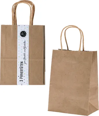 Produktbild von Kraftpapiertüte, 3erSet, M, ca. 16x21x8cm