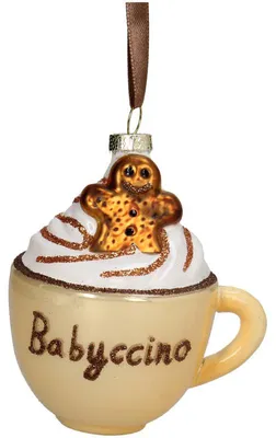 Imagen del producto de Colección navideña HD, adorno para el árbol, marca Babyccino, vidrio, color dorado, 8,5 cm