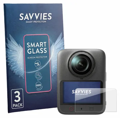 Produktbild von 3x Savvies Schutzglas Folie für DJI Osmo 360 II 9H Panzer Schutzfolie Glas Displayschutz klar transparent