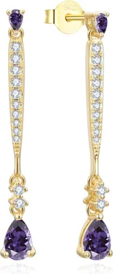 Produktbild von Beneto Exclusive Vergoldete Ohrhänger mit Zirkonia AGUP3300F-GOLD