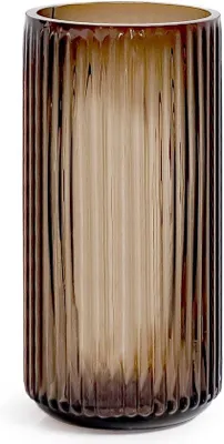 Image de Vase en verre à rainures – Vase à fleurs moderne de 25 cm – Vase décoratif pour le salon, la table et le bureau