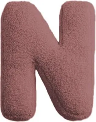 Produktbild von Buchstabenkissen Buchstabe N rose, Höhe 29 cm, mit Schlaufe, Lernspielzeug, kombinierbar
