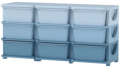 Produktbild von Aufbewahrungsbox fš¹r Kinder, Kinder-Aufbewahrungsbox, 9 Schubladen, Blau