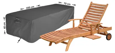 Produktbild von Raffles Covers Raffles Covers Sonnenliege Schutzhülle | Atmungsaktiv | Wasserdicht | UV-beständig | Doppelnähte | Elastischer Kordelzug - Farbe: Anthrazit, Masse: 200 x 70