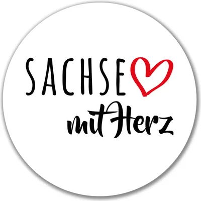Produktbild von Huuraa Aufkleber Sachse mit Herz 10cm rund Sticker Geschenkidee