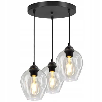 Produktbild von Luxolar Led Pendelleuchte 3 flammig Glasschirm Transparent E27 60W - Deckenlampe wohnzimmer