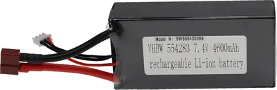 Produktbild von vhbw Akku kompatibel mit T-Stecker AWG16 für Modellbau z.B. Racing Car, Helikopter, Flugzeug (4600mAh, 7,4V, Li-Polymer, 96 x 47 x 26 mm)