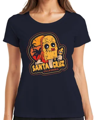 Produktbild von Santa Cruz California Skull Totenkopf Eis Popsicle Sommer Beach Damen T-Shirt, Navy, M