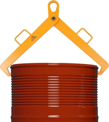 Obrázok produktu pre Vertikálny uchopovač sudov – model YQA – nosnosť 600 kg – priemer suda 55–60 cm – legovaná oceľ – žltá farba