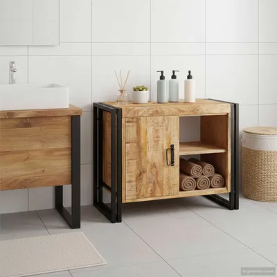 Obrázek produktu pro vidaXL Skříňka pod umyvadlo, hnědá, 71 x 33 x 58 cm, masivní mangové dřevo