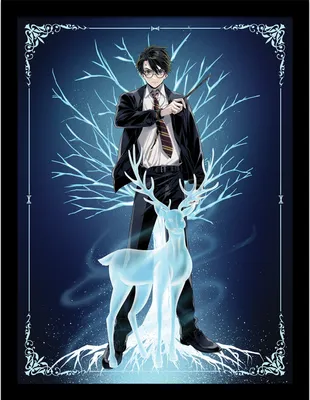 Produktbild von Harry Potter: Wizard Dynasty - Gerahmtes Poster "Patronus" PM8892 (40 cm x 30 cm) (Blau)