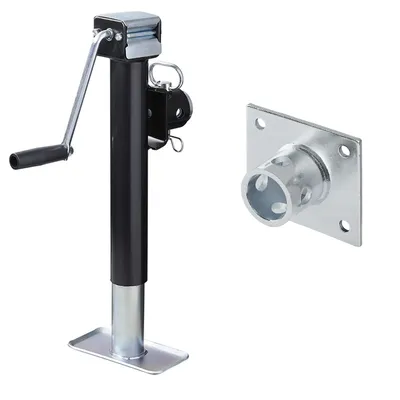 Produktbild von Anhängerstütze mit Kurbel und Halter klappbar Stütze 1000kg 420-680 mm