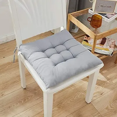 Immagine prodotto di Set di 4 cuscini per sedie, lavabili, adatti per interni ed esterni, 40 x 40 cm, colore grigio chiaro