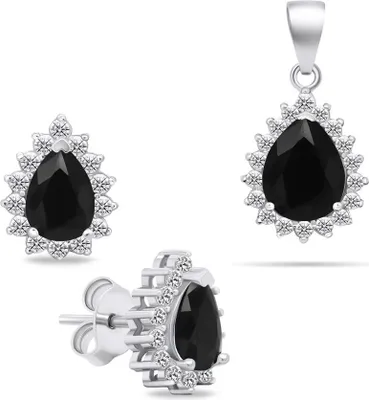 Immagine prodotto di Set di gioielli in argento con zirconi SET226WBC (Orecchini, Ciondolo)