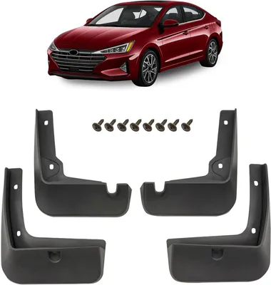 Produktbild von Schmutzfänger, 4er-Set Schmutzfänger-Kit Spritzschutz Schmutzfänger mit Befestigungssatz, passend für Hyundai Elantra VI AD 2018-2020