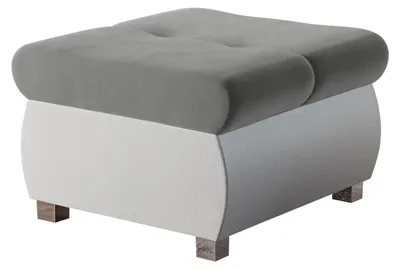 Produktbild von MIRJAN24 Polsterhocker Orkan Klein, Moderne Sitzhocker vom Hersteller, Holzkonstruktion, 60x60x39 cm (Farbe: Soft 017 + Magic Velvet 2217)