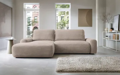 Produktbild von Masseno Ecksofa OSSO mit Schlaffunktion L-Form, Sofa mit Bettkasten, Wohnzimmersofa, Couch, Soffa, Bettsofa, Couchgarnitur- Beige, AMBIENCE 04