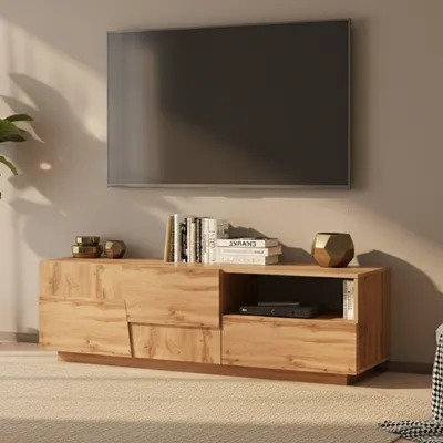 Produktbild von Dmora TV-Schrank Velio 150x44x46 cm Braun, 2 Regale