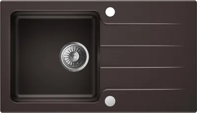 Produktbild von Granitspüle - Spülbecken - Küchenspüle - 76 x 43,5 cm - Schwarz - Einbauspüle - Kratzfest, Elegant, Platzsparend, mit Siphon, Lagoon 200
