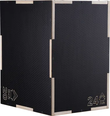 Immagine prodotto di SucceBuy 3 in 1 plyometric jumping box 24/20/16 pollici, antiscivolo per allenamento domestico, fitness e forza, plyo box in legno, nero