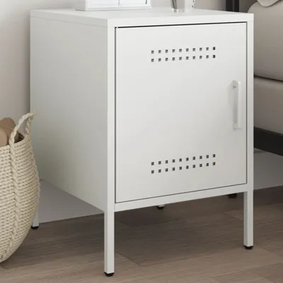 Immagine prodotto di Maison Exclusive - Comodino bianco 36x39x50,5 cm Acciaio