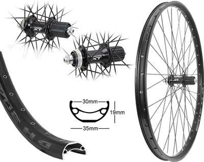 Produktbild von Bärwinkels Hinterrad 29 Zoll DH30 Disc schwarz Shimano XT M8000 Centerlock 8-10 fach 30-622