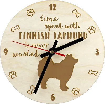 Image de Chien finno-lapon - horloge avec chien, horloge en bois gravée, horloge personnalisée Art-Dog