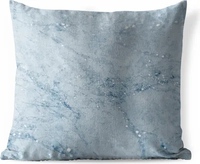 Produktbild von MuchoWow® Outdoor Kissen - Marmor - Muster - Blau - 50x50 cm - Wetterfest - Lounge Kissen - Komfortabel - Kissen mit Bild