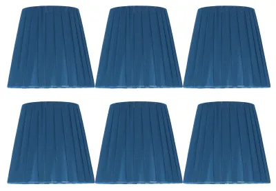 Lampenschirme aus Stoff, 6 Stück, blau, 9x13x14 cm, für Kronleuchter