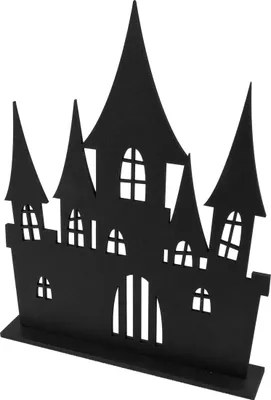 Produktbild von Spukschloss Dekoration Holz schwarz 18 x 23 cm -