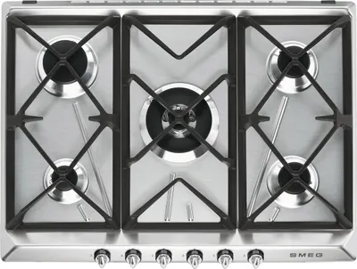 Produktbild von Smeg Victoria SR975XGH, Edelstahl, Integriert, 68.5 cm, Gaskochfeld, Edelstahl, 5 Zone(n)