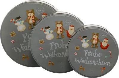 Produktbild von Famanu Set von 3 Keksdosen - Fröhliches Weihnachtsdesign