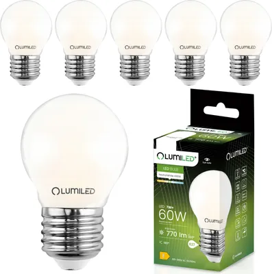 Produktbild von LUMILED E27 LED Lampe P45 7W ersetzt (60W Glühlampe) 6 Stück Set milchig | 770lm 4000K Neutralweiß | 360 Grad Lichtwinkel 230V | Glühbirne Birne Leuchtmittel Tropfenform Kugel Energiesparlampe