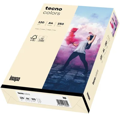 Produktbild von inapa 2100011340 Multifunktionspapier tecno® colors - A4, 120 g/qm, hellchamois, 250 Blatt