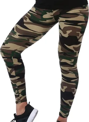 Zdjęcie produktu dla Stylowe Legginsy Camouflage Zielona 3 - Uniwersalny Rozmiar M/L KP34919