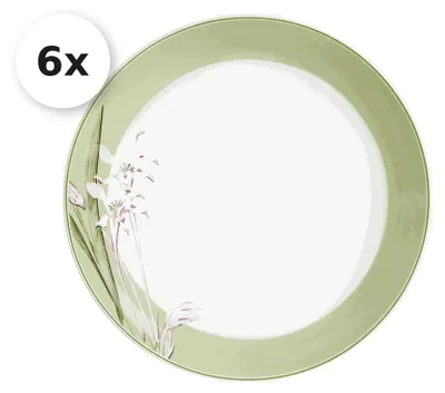 Produktbild von Suppenteller 20cm 6er Set Flora grün