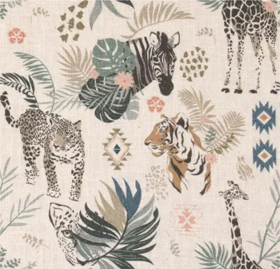 Produktbild von Kirschkernkissen 40x40cm 4-Kammer XXL Bio Stoff Wilde Tiere - Wärmekissen - Körnerkissen