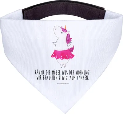 Produktbild von Mr. & Mrs. Panda Bandana Einhorn Ballerina - Weiß - Geschenk, Dreieckstuch, Einhörner, Halstuch für Hund, Hunde, Lebensfreude, Geburtstag, Unicorn, Wohnung