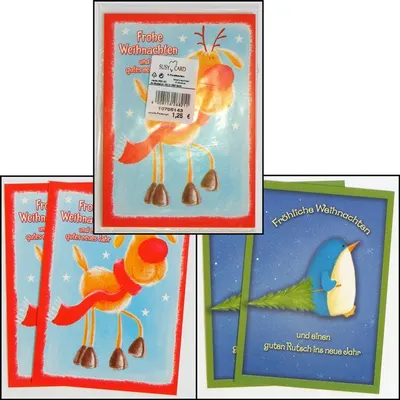 Produktbild von Weihnachts Postkarten 4er Pack, SUSY CARD, 2 Motive , verpackt im Polybeutel