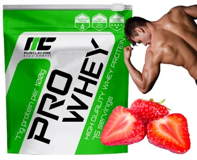 Obrázek produktu pro BIAŁKO Muscle Care Pro Whey 80 - 900 g STRAWBERRY