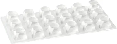 Produktbild von haggiy Elastikpuffer selbstklebend - quadratisch, transp. 20,5x20,5 mm | Höhe: 13,2 mm (18 Stück)