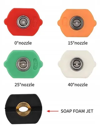Productafbeelding van Spuitmond Set Hogedruklans 1/4" 34cm Gebogen 30° – 5 Spuitmonden Snelkoppeling | 250 bar, 60°C | Voor Hogedrukreiniger