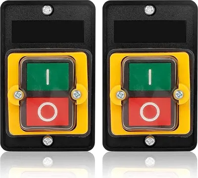 Produktbild von 2 Stücke Maschinenschalter Maschine Drucktastenschalter Maschienenschalter Switch Pushbutton KA0-5M/ 380V10A Scherheitsschalter Nullspannungsschalter in mechanischen Textilmaschinen(Mit einem Kreuzsc