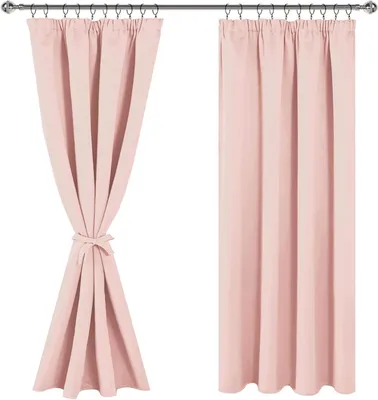 Image de Rideaux occultants - Rideaux d'intimité - Pour chambre à coucher - Avec bande froncée - 200 x 140 cm - Rose