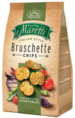 Obrázek produktu pro Maretti Bruschette Chips Mediterranean Vegetables feine Brotchips 150g