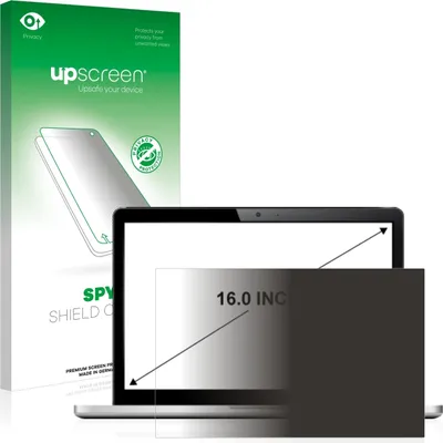 Produktbild von Sichtschutzfolie Schutzfolie für Notebooks mit 40.6 cm (16 Zoll) Displays 354 x 199 mm upscreen Anti-Spy Privacy Sichtschutz Blickschutz Display Schutz Folie Blaulichtfilter